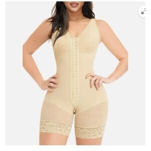 YIANNA TikTok Beige Full Body Shaper Butt Breast Lift Waist Train Women LG NEW